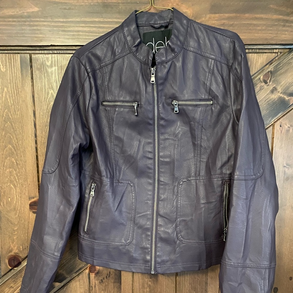 Purple faux leather jacket
